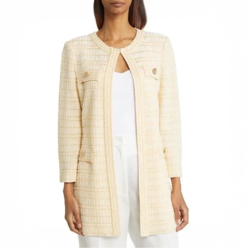 MISOOK Heritage‎ Fit Melange Knit Yellow Cream Jacket M